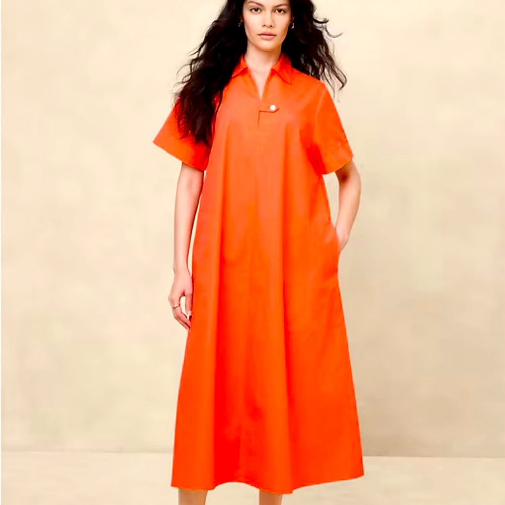 Banana Republic Orange Raglan Sleeve Sundress